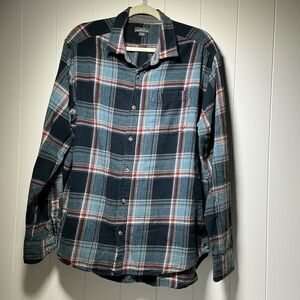 Eddie Bauer Flannel Shirt Men's XXL Plaid Long Sleeve Button Down 100% Cotton